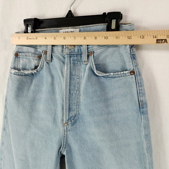 AGOLDE 90's Loose Fit Jeans Womens 22 Light Wash Button Fly Straight Leg - Picture 3 of 14